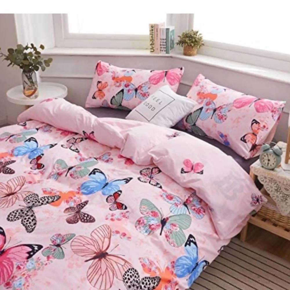 New LAMEJOR Butterflies Duvet Shams Queen Set of 3